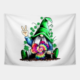 Grome Shamrock Tie Dye Hippie St Patrick_s Day Gnomies Tapestry