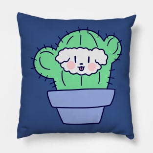 Fluffy Dog Face Cactus Pillow