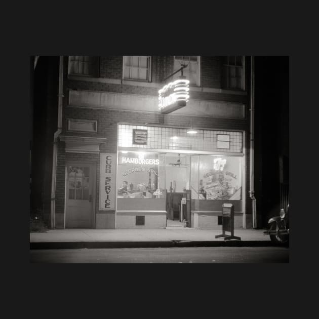 Diner at Night, 1940. Vintage Photo by historyphoto