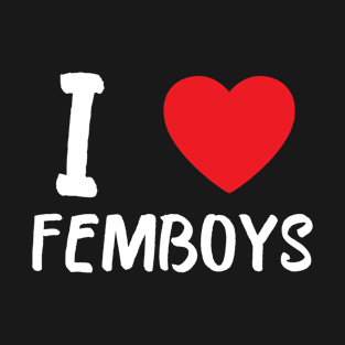 I Love Heart Femboys Yaoi Crossdressing Aesthetic T-Shirt