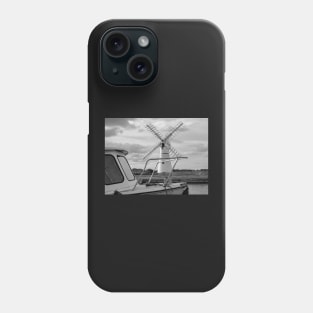 Motor boat on the River Thurne in the Norfolk Broads National Park Phone Case