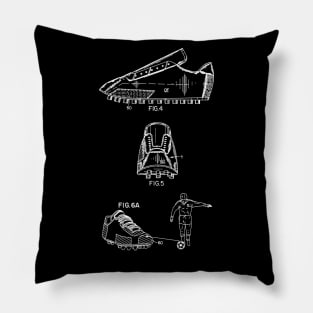 Soccer Shoe Vintage Patent Drawing Pillow