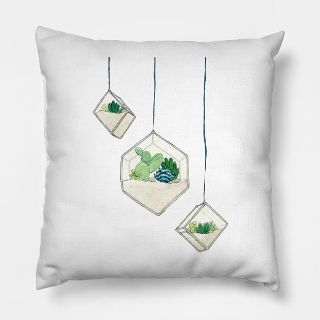 Hanging Succulents 3 Pillow by FairytaleFoxDesigns