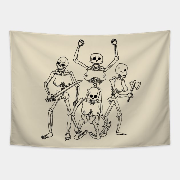 Skeleton Warriors With Big Titties Tapestry by kthorjensen