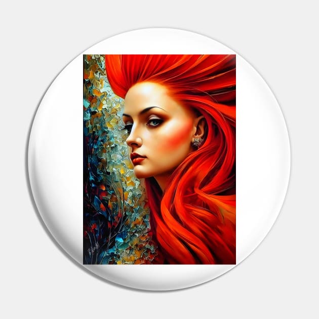 Red head beauty Pin by redwitchart