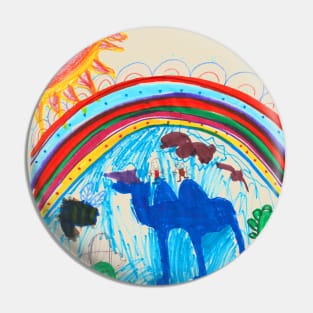 Camel Art with Rainbows - Homeschool Art Class 2021/22 Artist Collab T-Shirt Pin