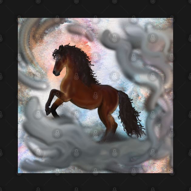 Horse Custom Graphic Design Gifts, Horse Stormy Cloud Art for Horse Lovers by tamdevo1