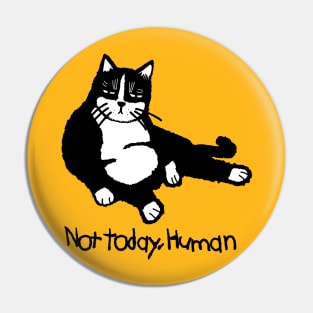 not today human cat tshirt Pin