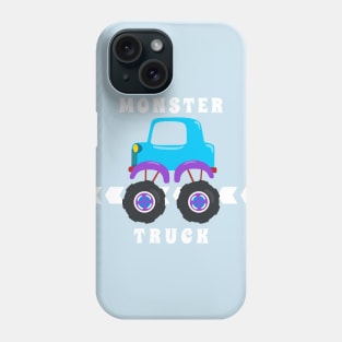 Vector illustration of monster truck with cartoon style. Phone Case