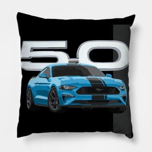 MUSTANG GT VELOCITY BLUE RACING STRIPE Pillow