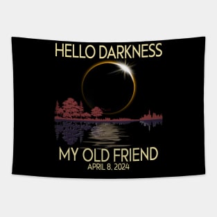 Hello Darkness my friend 2024 April 8 Funny Solar Eclipse Tapestry