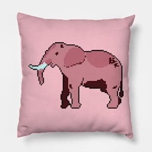 Wilderness Wonder: Pixel Art Elephant Design for Casual Wear Pillow