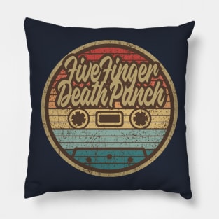 Five Finger Death Punch Retro Cassette Circle Pillow