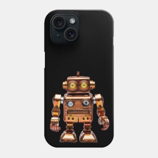 Bronze Buddy - Adorable Retro Square Robot Phone Case