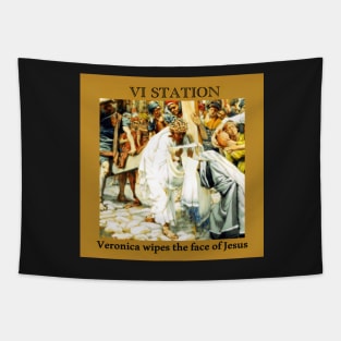 Stations of the Cross -  Via Crucis #6 of 15 Tapestry