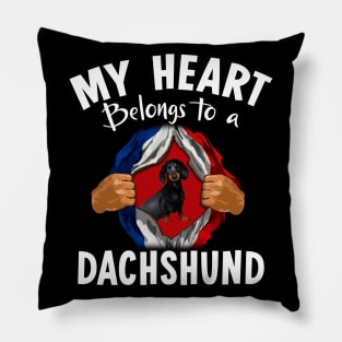 My Heart Belongs To A Dachshund Pillow