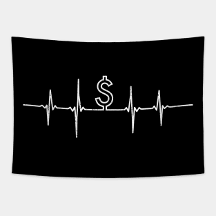 Dollar Heartbeat Hustle Money Entrepreneur Tapestry