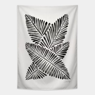 Black Banana Leaves Tapestry