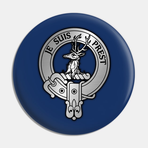 Clan Fraser Crest & Tartan Pin by Taylor'd Designs