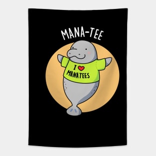 Mana-tee Cute Manatee Pun Tapestry