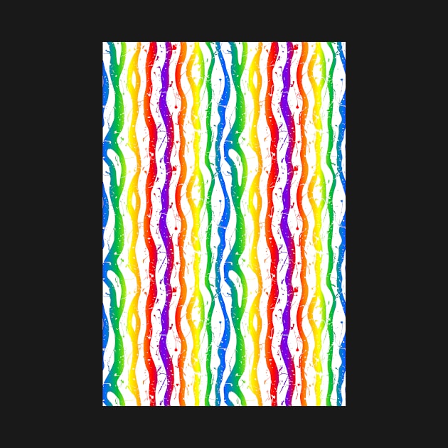 rainbow paint splatter zebra stripes by B0red