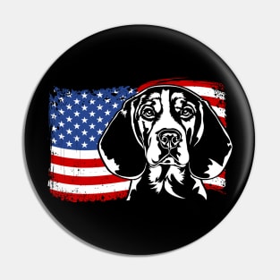 Beagle Mom Dad American Flag patriotic dog Pin