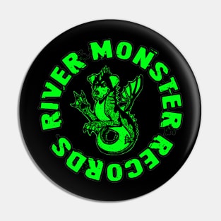 River Monster Records Green Logo Pin