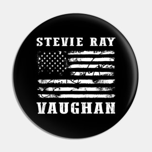 Distressed American Flag Stevie Ray Vaughan Legend Pin