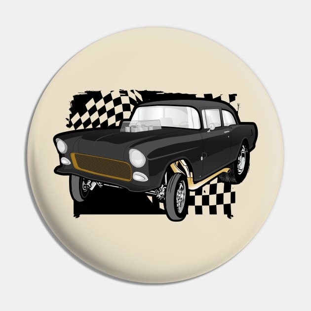 Chevy Bel Air Gasser Pin by small alley co