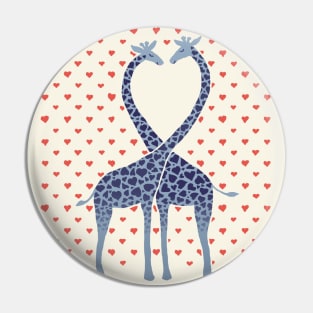 Giraffes in Love - A Valentine's Day Illustration Pin