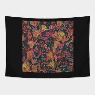 Poppy Garden (Dark Teal) Tapestry