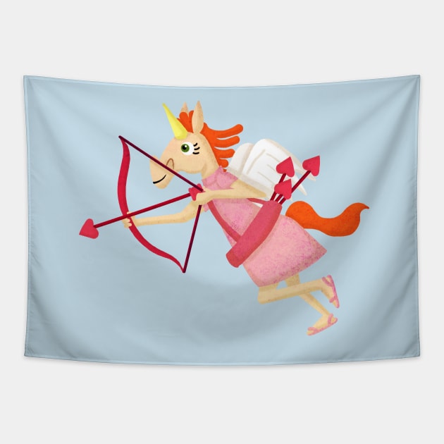 Cupid Unicorn Tapestry by Thatssounicorny