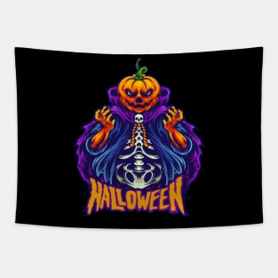 Halloween pumpkin head monster Tapestry