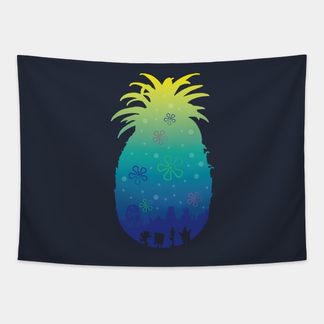 Pineapple Sea Tapestry by Daletheskater