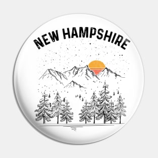 New Hampshire State Vintage Retro Pin