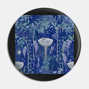 Indigo Garden antique fresco pattern Pin