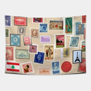 post stamps design Tapestry