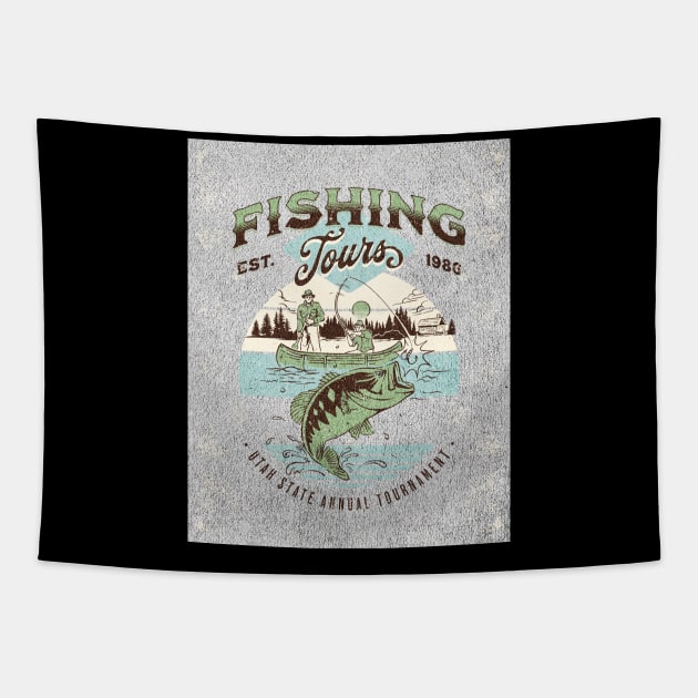 Fishing Tours - Outdoor Scenery - Utah State Annual Tournament Tapestry by Oldetimemercan