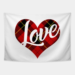 Love Valentine's Day Teacher Plaid Heart Tapestry