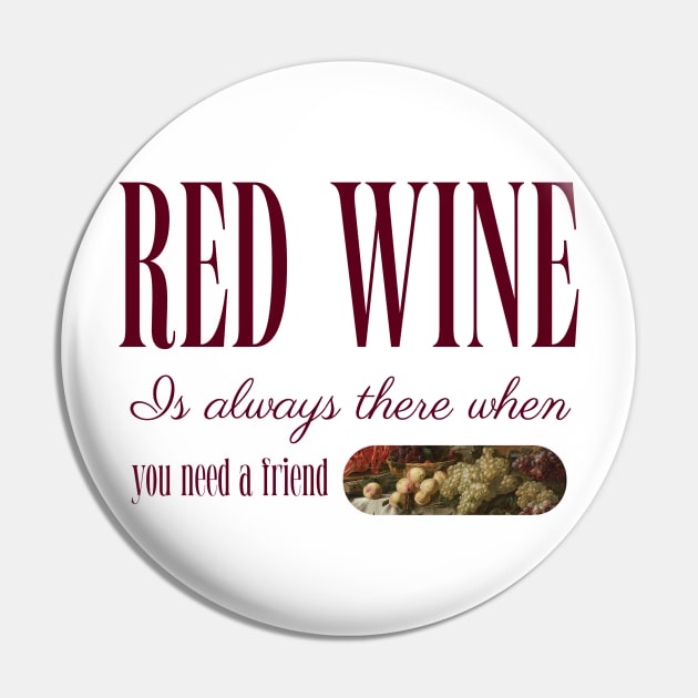 Red Wine Lover Pin by Tip Top Tee's