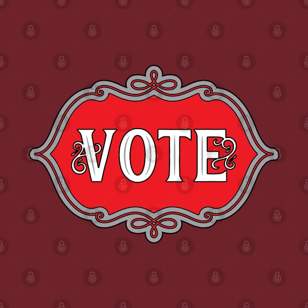 Vote Red Emblem by Barthol Graphics