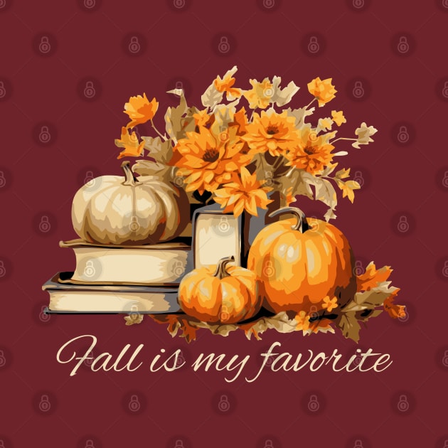 Fall is My Favorite Book Collection with Pumpkins by TeaTimeTs