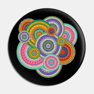 Colorful  Tribal Boho Ethnic Composition Pin