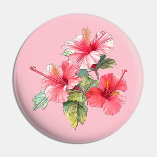 Hibiscus Flowers Pin