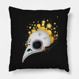 Skull of a bird. Mexican skull. Sugar skull. Mexican style. Skull with flowers Pillow