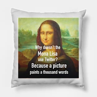 mona lisa twitter Pillow