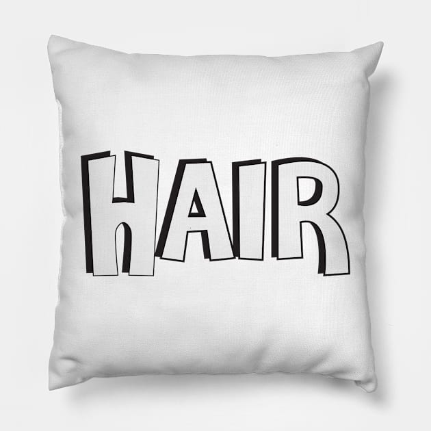 Film Crew On Set - Hair - White Text - Front Pillow by LaLunaWinters