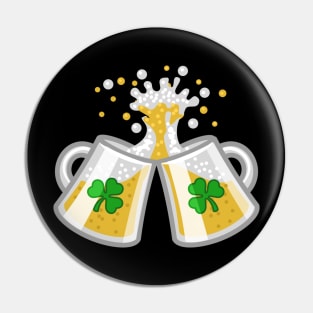 Funny Saint Patricks Day Shamrock and Beer Drinking Pin