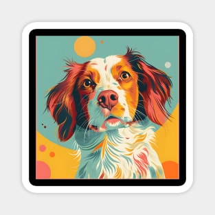 Retro Brittany: Pastel Pup Revival Magnet