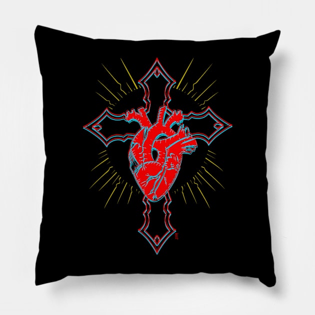 Anatomical heart cross Pillow by Chillateez 